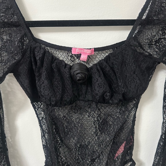 Dolls Kill Black Lace Bodysuit - Picture 2 of 4